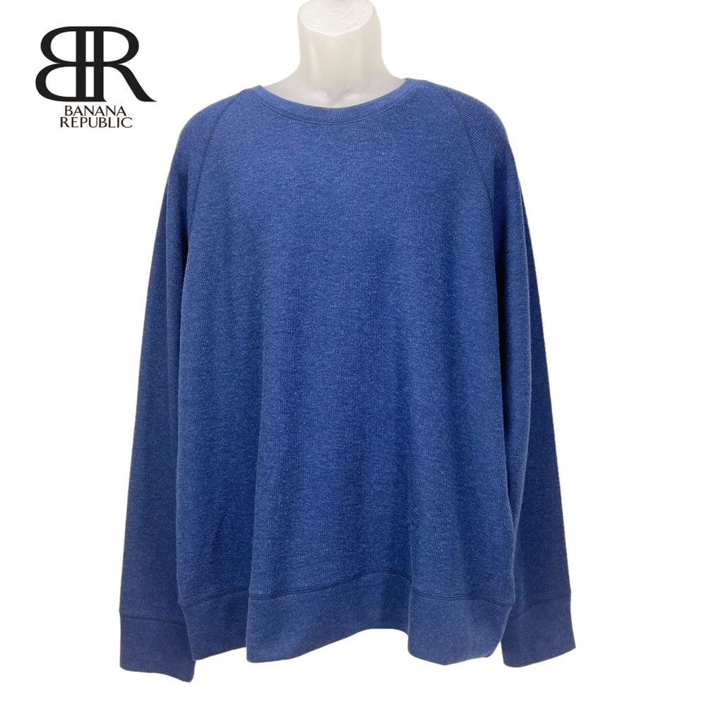Banana‎ Republic Men XL Blue Crewneck Pullover Long Sleeve Shirt